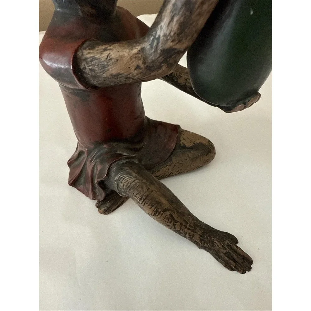 Vtg Bill Huebbe STYLE Butler Monkey in Red Coat Candlestick Candle Holder